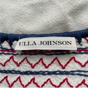 ULLA JOHNSON Frieda Kahlo inspired blouse with hand stitching. great condition!!